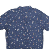 LEVI'S Mens Blue Floral Print Cotton Short Sleeve Shirt L Casual Summer Shirt