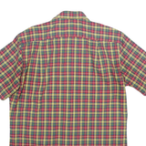 LIONS TAILOR Mens Red Green Yellow Check Shirt M Short Sleeve Button Cotton