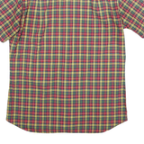 LIONS TAILOR Mens Red Green Yellow Check Shirt M Short Sleeve Button Cotton