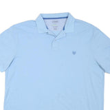 CHAPS Mens Blue Polo Shirt XL Cotton Blend Short Sleeve Plain Classic