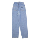 DICKIES Womens Jeans Blue Regular Straight Denim W27 L32 Button Cotton Blend