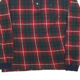 POLO RALPH LAUREN Mens Red & Green Plaid Crew Neck XL Cotton Blend Sweatshirt