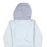 COLUMBIA Womens Grey & Light Blue Hooded Jacket S Polyester Outdoor Zip Casual