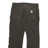 CARHARTT Mens Relaxed Cotton Blend Brown Zip Trousers W36 L31 Workwear Casual