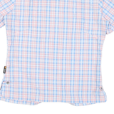 JACK WOLFSKIN Mens Blue & Pink Check Shirt M Polyester Blend Comfortable Outdoor