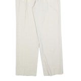 SCHILD Mens Regular White Trousers W32 L32 Classic Zip Closure Straight Leg