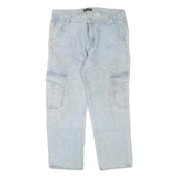 MARINA MOD Womens Light Blue Regular Jeans Denim W34 L27 Cargo Pockets Zip