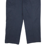 DICKIES Mens Polyester Blend Navy Blue Loose Straight Trousers W40 L30 Workwear