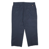 DICKIES Mens Polyester Blend Navy Blue Loose Straight Trousers W40 L30 Workwear