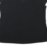 ROCK & REPUBLIC Womens Black V-Neck T-Shirt XL Short Sleeve Eyelet Detail