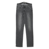 LEVI'S Womens Slim Grey Denim Cotton Blend Jeans W27 L28 Stylish Comfortable Zip