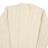 CASUAL CLUB Mens Cream Wool Cable Knit Button Up Jumper M Classic Warm