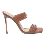 STEVE MADDEN Hendrix Womens Strappy Heels Brown Synthetic UK 5 Studded Elegant