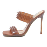 STEVE MADDEN Hendrix Womens Strappy Heels Brown Synthetic UK 5 Studded Elegant