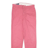POLO RALPH LAUREN Womens Cotton Blend Pink Regular Straight Trousers W32 L34