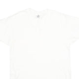 STAFFORD Mens White L Cotton T-Shirt V-Neck Short Sleeve Plain Casual