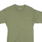CHAMPION Mens Green Crew Neck Short Sleeve S Cotton Blend T-Shirt Logo
