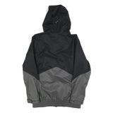 NIKE Mens Black & Grey Zip Hooded Polyester Blend Jacket S Storm-Fit