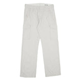 WE Mens Regular Fit Beige Cotton Trousers Cargo W32 L32 Zip Closure Casual