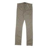 GUESS Mens Slim Fit Beige Cotton Blend Slim Trousers W32 L33 Zip Closure