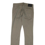 GUESS Mens Slim Fit Beige Cotton Blend Slim Trousers W32 L33 Zip Closure