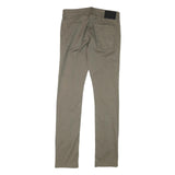 GUESS Mens Slim Fit Beige Cotton Blend Slim Trousers W32 L33 Zip Closure