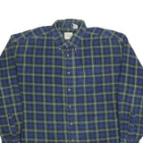 GH BASS & CO Mens Blue Green Plaid Shirt XL Button-Down Long Sleeve Cotton Blend