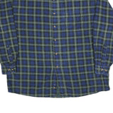 GH BASS & CO Mens Blue Green Plaid Shirt XL Button-Down Long Sleeve Cotton Blend