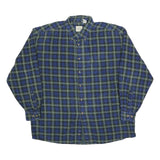 GH BASS & CO Mens Blue Green Plaid Shirt XL Button-Down Long Sleeve Cotton Blend