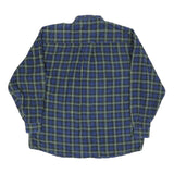 GH BASS & CO Mens Blue Green Plaid Shirt XL Button-Down Long Sleeve Cotton Blend