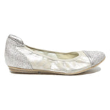 TAMARIS Womens Silver Glitter Ballet Pumps Synthetic UK 6 Lightweight Stylish