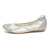TAMARIS Womens Silver Glitter Ballet Pumps Synthetic UK 6 Lightweight Stylish