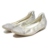 TAMARIS Womens Silver Glitter Ballet Pumps Synthetic UK 6 Lightweight Stylish