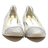 TAMARIS Womens Silver Glitter Ballet Pumps Synthetic UK 6 Lightweight Stylish
