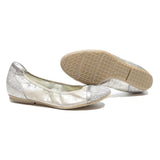 TAMARIS Womens Silver Glitter Ballet Pumps Synthetic UK 6 Lightweight Stylish