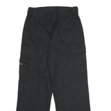 DICKIES Mens Polyester Blend Black Regular Cargo Trousers W30 L31 Workwear Zip