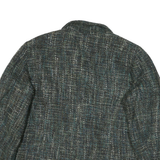 CHRISTOPHER & BANKS Mens Blue Green Cotton Blend Check Button Jacket XL Tailored