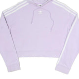 ADIDAS Womens Lilac Hoodie UK 8 Cropped Cotton Blend Sweatshirt