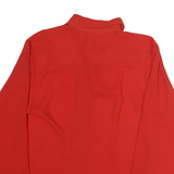 JOSEPHINE Womens Red Bow Tie Blouse Long Sleeve Button Neck M Elegant Top