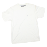 DKNY Mens White Cotton Blend T-Shirt S Short Sleeve Crew Neck Pocket Logo