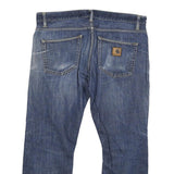 CARHARTT Mens Regular Blue Denim Jeans Button W36 L27 Workwear Utility Casual