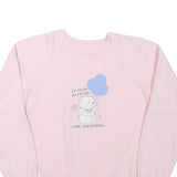 HANES Womens Pink Pullover Crew Neck M Cute Bear Graphic Sweatshirt