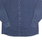 FARAH Mens Blue Casual Shirt L Button Down Collar Cotton Classic Fit