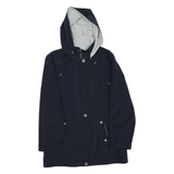 NAUTICA Mens Navy Blue Outdoor Zip Jacket M Polyester Blend Hooded Regular Fit