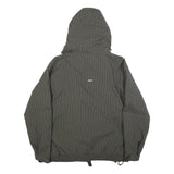 BILLABONG Womens Grey Pinstripe Outdoor Jacket L Polyamide Zip Hooded