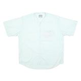 GARRY Mens White Cotton Blend Casual Shirt XL Short Sleeve Button Pocket