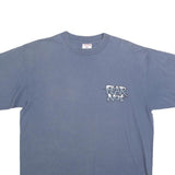TEEJAYS Mens Blue Fear Not Graphic T-Shirt L Short Sleeve Crew Neck Cotton Blend