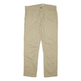 CARHARTT Mens Cotton Blend Beige Regular Straight Fit Trousers W38 L32 Casual