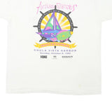 THE BEST Single Stitch Mens White Arturo Barrios L Short Sleeve Graphic