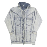 PAN ASIA Womens Blue Denim Jacket M Cotton Button Closure Acid Wash Style